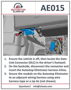 Autostop Eliminator for the Ford Bronco Sport will permanently disable the stop-start feature on model years 2021 - 2023.
