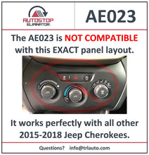 Load image into Gallery viewer, The Autostop Eliminator works with most models of the Jeep Cherokee made in 2015, 2016 ,2017, &amp; 2018 to disable ESS feature.