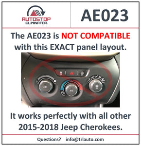 The Autostop Eliminator works with most models of the Jeep Cherokee made in 2015, 2016 ,2017, & 2018 to disable ESS feature.